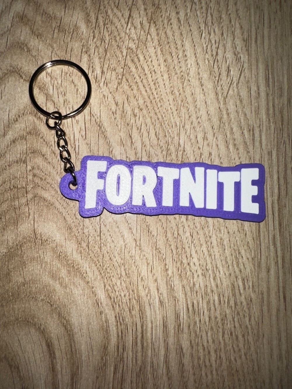 Purple Gamer Text Logo Keychain – 3D Printed Battle Royale Style Key Ring